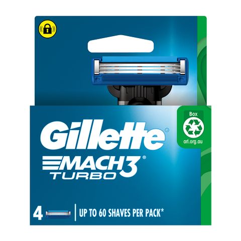 【Gillette 吉列 】Mach3 Turbo 鋒速突破系列刮鬍刀頭 4刀俎