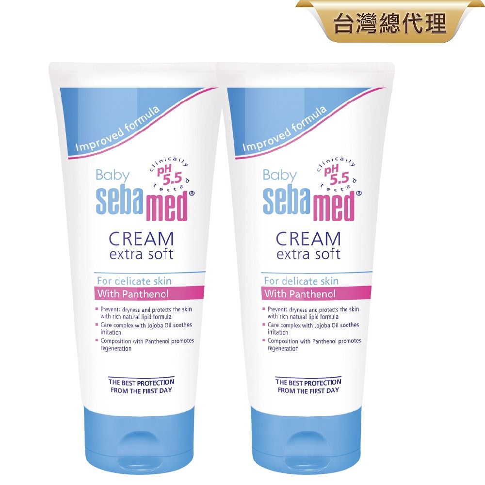 Improved formulaBaby5.5sebamedCREAMextra softFor delicate skinWith PanthenolPrevents dryness and protects the skinwith  natural lipid formulaCare complex with Jojoba Oil soothesComposition with Panthenol promotesregenerationImproved formulaBaby台灣總代理5.5sebamedCREAMextra softFor delicate skinWith PanthenolPrevents dryness and protects the skinwith rich natural lipid formulaCare complex with Jojoba  soothesComposition with Panthenol promotesregenerationTHE BEST PROTECTIONFROM THE FIRST DAYTHE BEST PROTECTIONFROM THE FIRST DAY