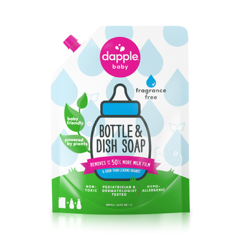 dapple奶瓶及餐具清潔液-無香精(1L)補充包