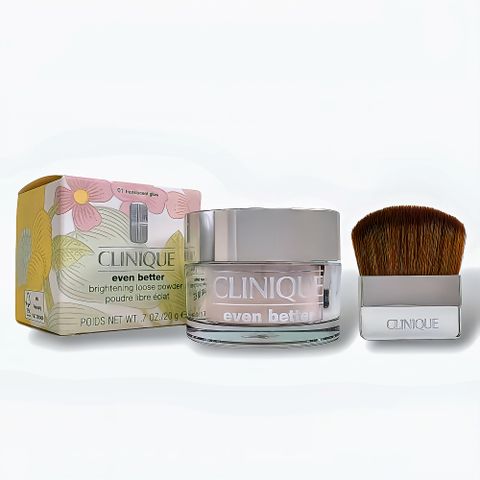 Clinique 倩碧 勻淨光透蜜粉20g (附刷)【百貨專櫃貨】 細緻的柔光蜜粉 創造明亮持久妝容