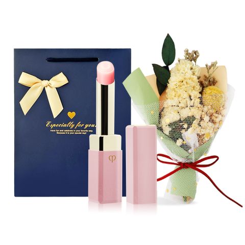 cle de peau 肌膚之鑰 奢華訂製粉漾潤唇膏(2.8g)#櫻花裸粉 贈花束+禮袋