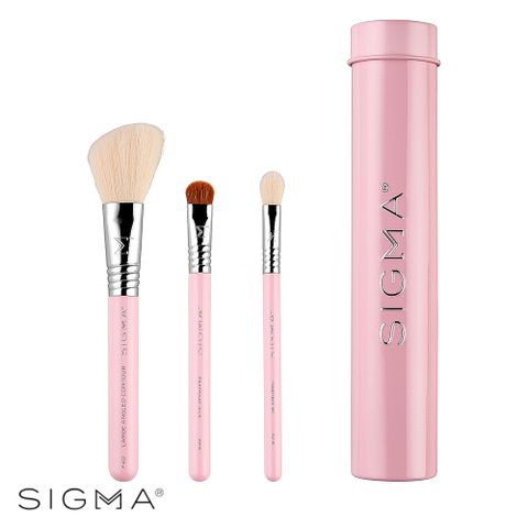 Sigma 基本旅行刷具3件組(含刷具罐)-櫻花粉 Essential Trio Brush Set #Pink