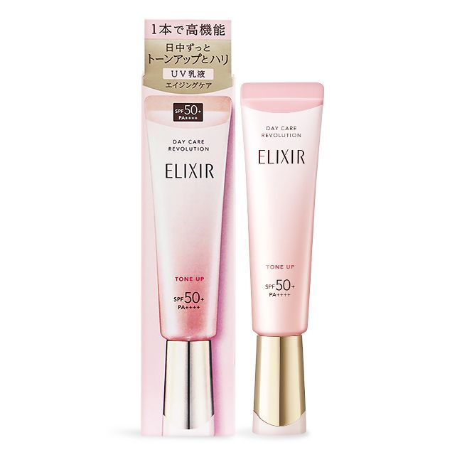 1本で高機能日中ずっとトーンアップとハリUV乳液エイジングケア PADAY CAREREVOLUTIONDAY CAREREVOLUTIONELIXIRELIXIRTONE UPSPF50+PA++++TONE UPSPF