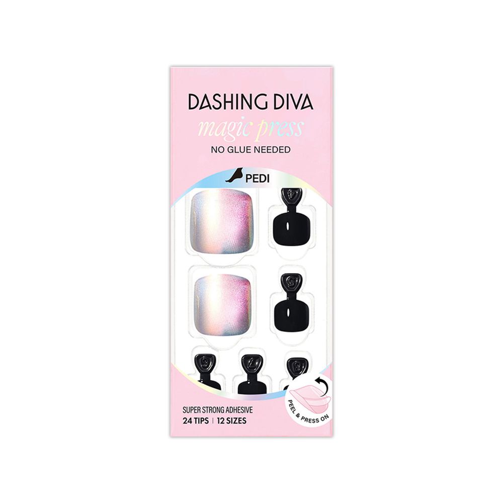 Dashing Diva MAGICPRESS M足部薄型經典美甲片_黑色極光