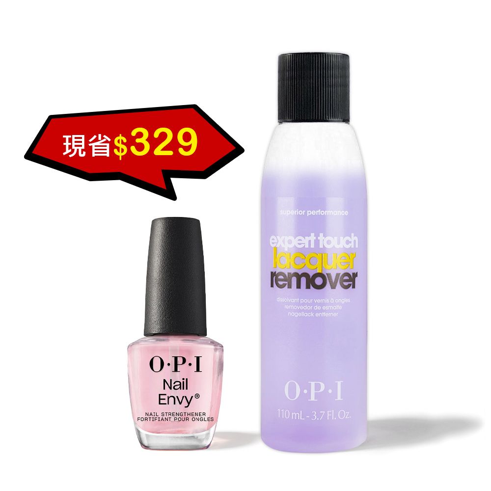 OPI 護甲油記得卸組（粉透清透增強指甲護甲油15mL+去光水110mL）