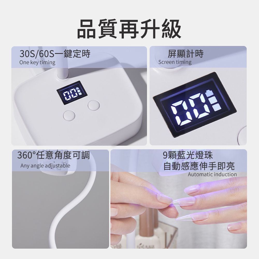  MUAN 智能感應美甲燈 美甲速乾光療機 LED指甲油膠烤燈 美甲儀
