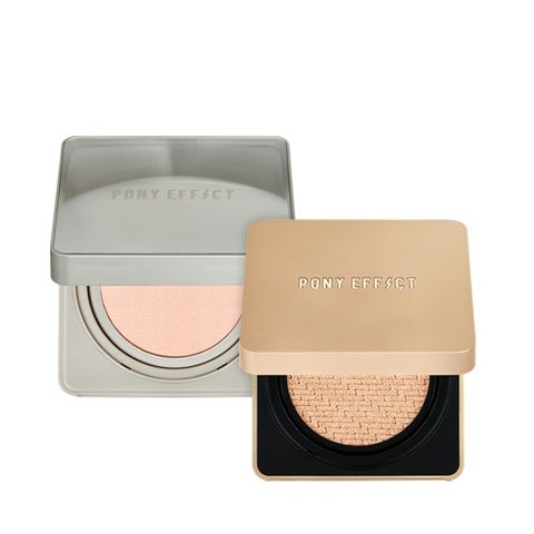 【PONY EFFECT】零暗沉柔霧持久水氣墊/新金磚 任選2入組 (2盒4蕊)