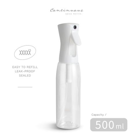 酒精噴瓶 高壓連續自動 噴霧瓶 分裝瓶 酒精瓶 噴霧器 多功能 噴瓶 大容量 500ml / 透明省力持續3秒噴霧，細膩水霧不間斷