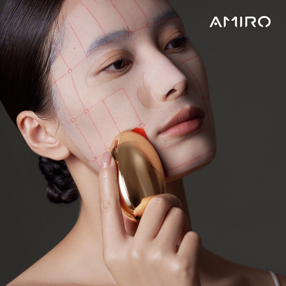 AMIRO S1 時光機黃金點陣美容儀(贈專用凝膠1條+贈專用塑顏面膜4片) +專用塑顏面膜8片組合