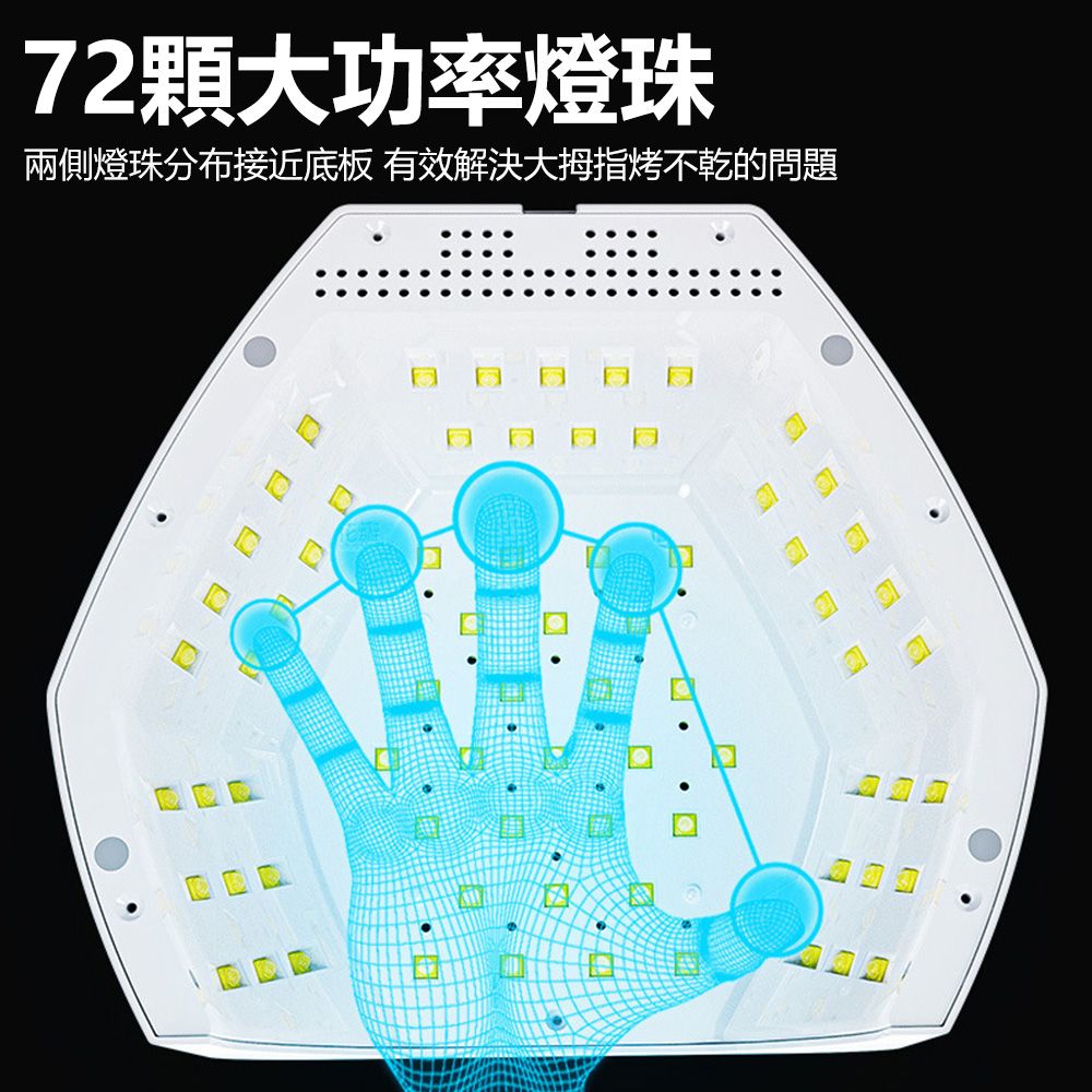 Sily 298W 72顆LED燈珠美甲燈 UV指甲油膠烤燈速乾光療機 紅外線感應美甲機