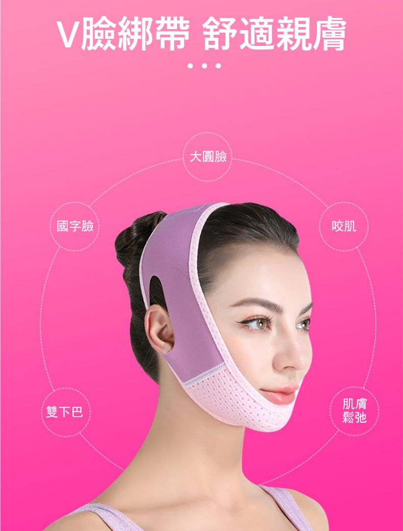 臉綁帶 舒適親膚國字臉雙下巴大圓臉咬肌肌膚鬆弛