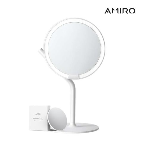 【AMIRO】Mate S 系列LED高清日光化妝鏡(極簡白) －全新升級TypeC接口 贈送5倍磁吸式放大鏡