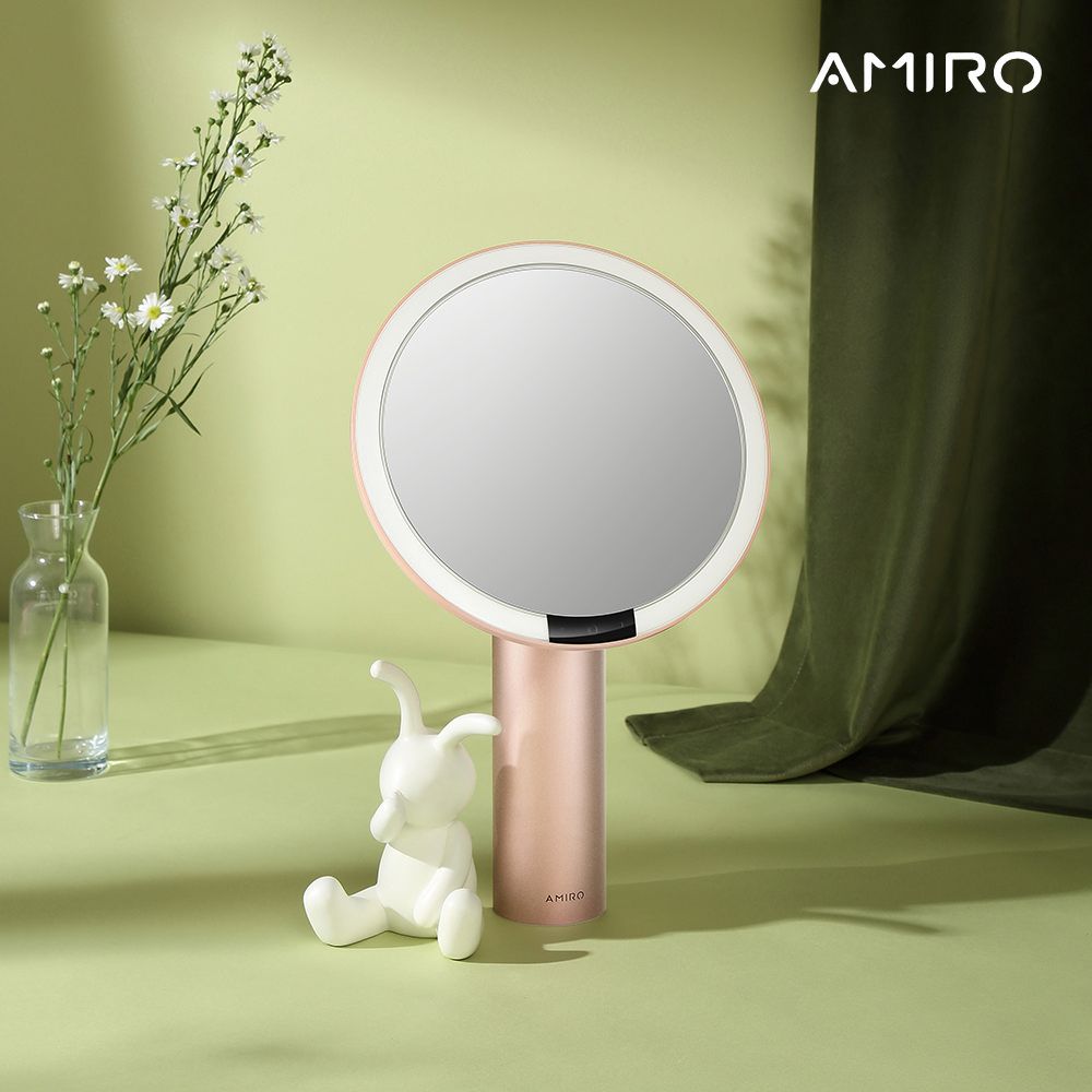 AMIRO  Oath自動感光LED化妝鏡-綺夢花園禮盒-薄霧粉