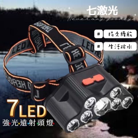 買二送一【七激光】7大光源廣角頭燈 超廣角 高爆亮 可調角度 6核心功能升級
