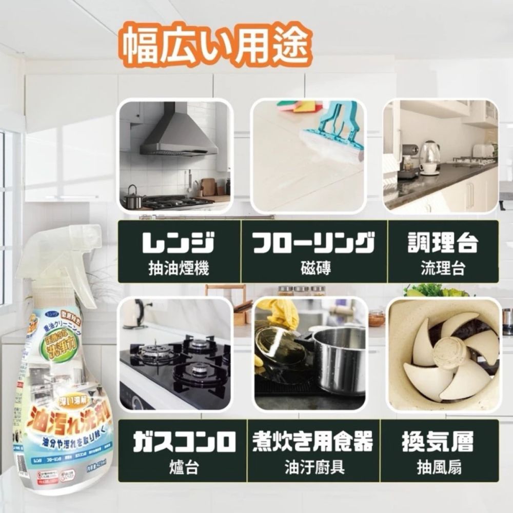  超值三入組【KitTeJi】油污清潔劑400ml 油垢剋星廚房去污神器