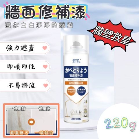 牆面修補漆 220g 買一送一!! 牆壁修補 白牆壁