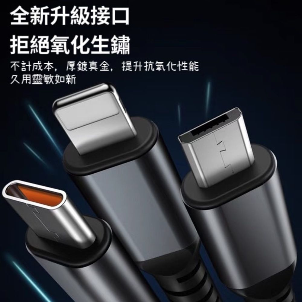  【液晶FAST】三合一液晶快充線 送3USB1PD充電頭