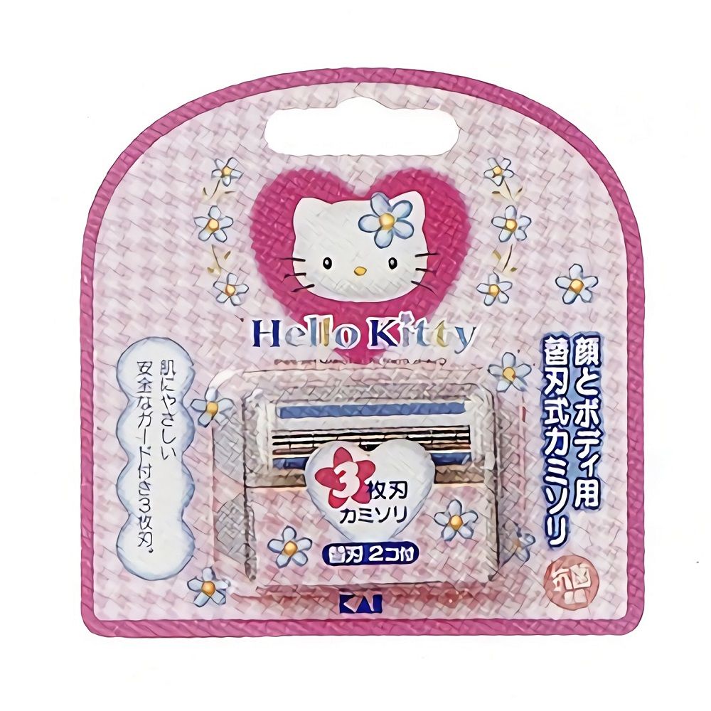 KAI 貝印 日本 Hello Kitty 仕女用除毛刀之指定替換刀刃組-BSE-2LK3KT (2片入組)