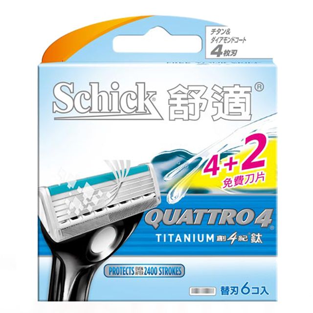 Schick 舒適  創4紀鈦 刮鬍刀片 6入