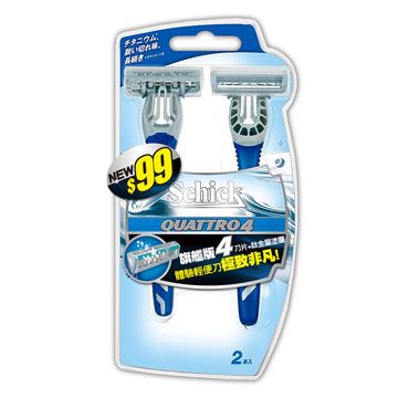 Schick 舒適 創4紀鈦輕便型刮鬍刀2入