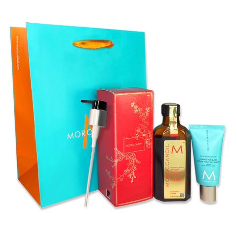 MOROCCAN OIL 摩洛哥優油 摩洛哥優油 限定金囍禮盒 (100ML+護手霜40ML+品牌紙袋 )
