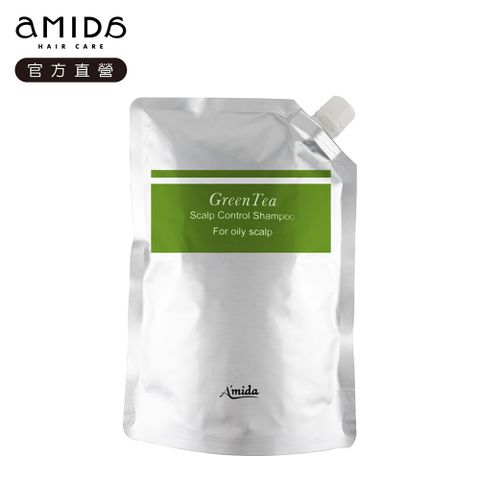 《AMIDA 阿蜜達》綠茶控油洗髮精補充包1000ml(新舊包裝隨機出貨)