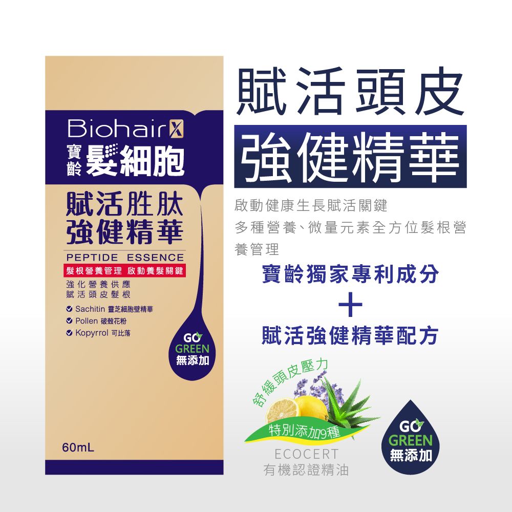 PBF 寶齡富錦 髮細胞BiohairX 控油淨化洗髮精385ml+賦活胜肽強健精華60ml