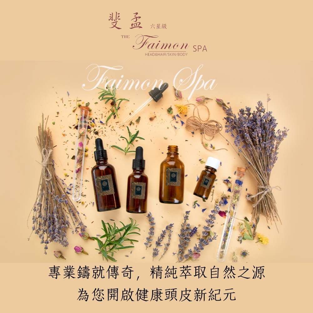 斐孟THE六星級 SPAHEAD&HAIR/SKIN/BODYFaimon Spa專業鑄就傳奇,精純萃取自然之源為您開啟健康頭皮新紀元