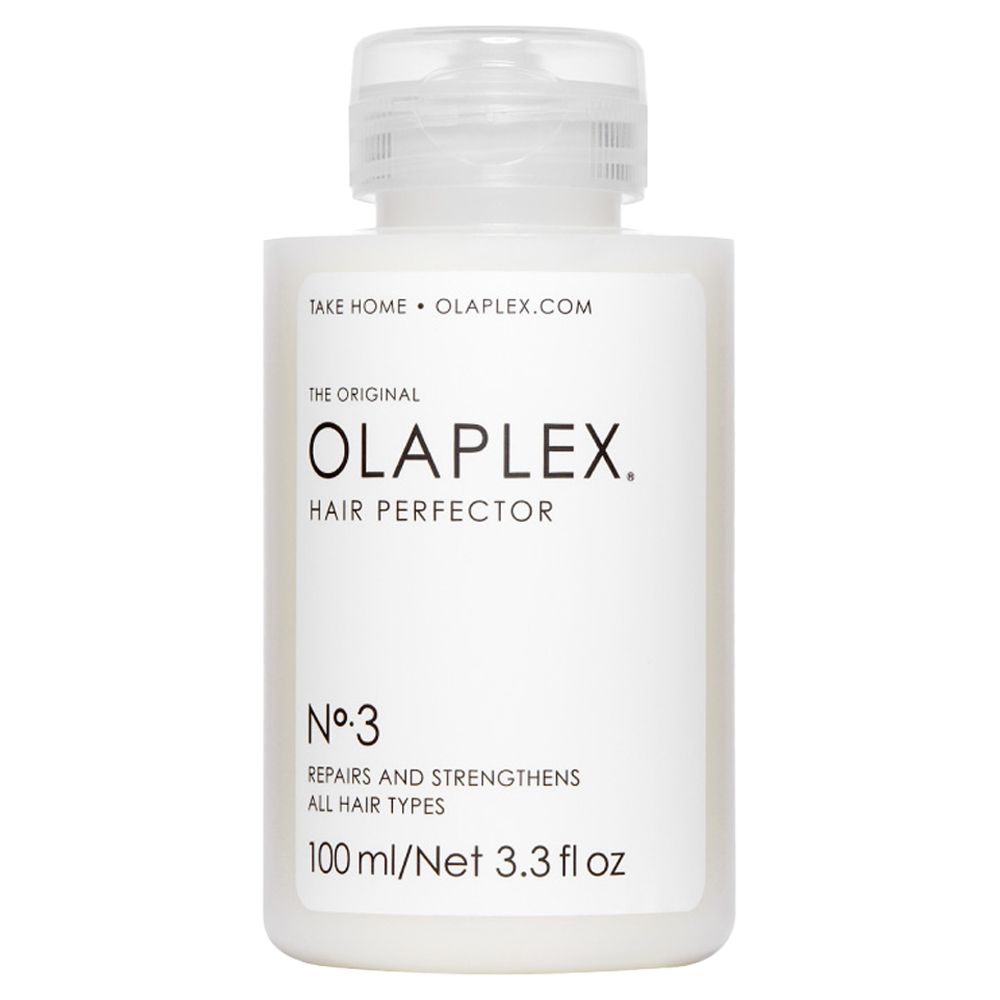 TAKE HOME OLAPLEXCOMTHE ORIGINALOLAPLEX.HAIR PERFECTORREPAIRS AND STRENGTHENSALL HAIR TYPES100 ml/Net 3.3 fl oz