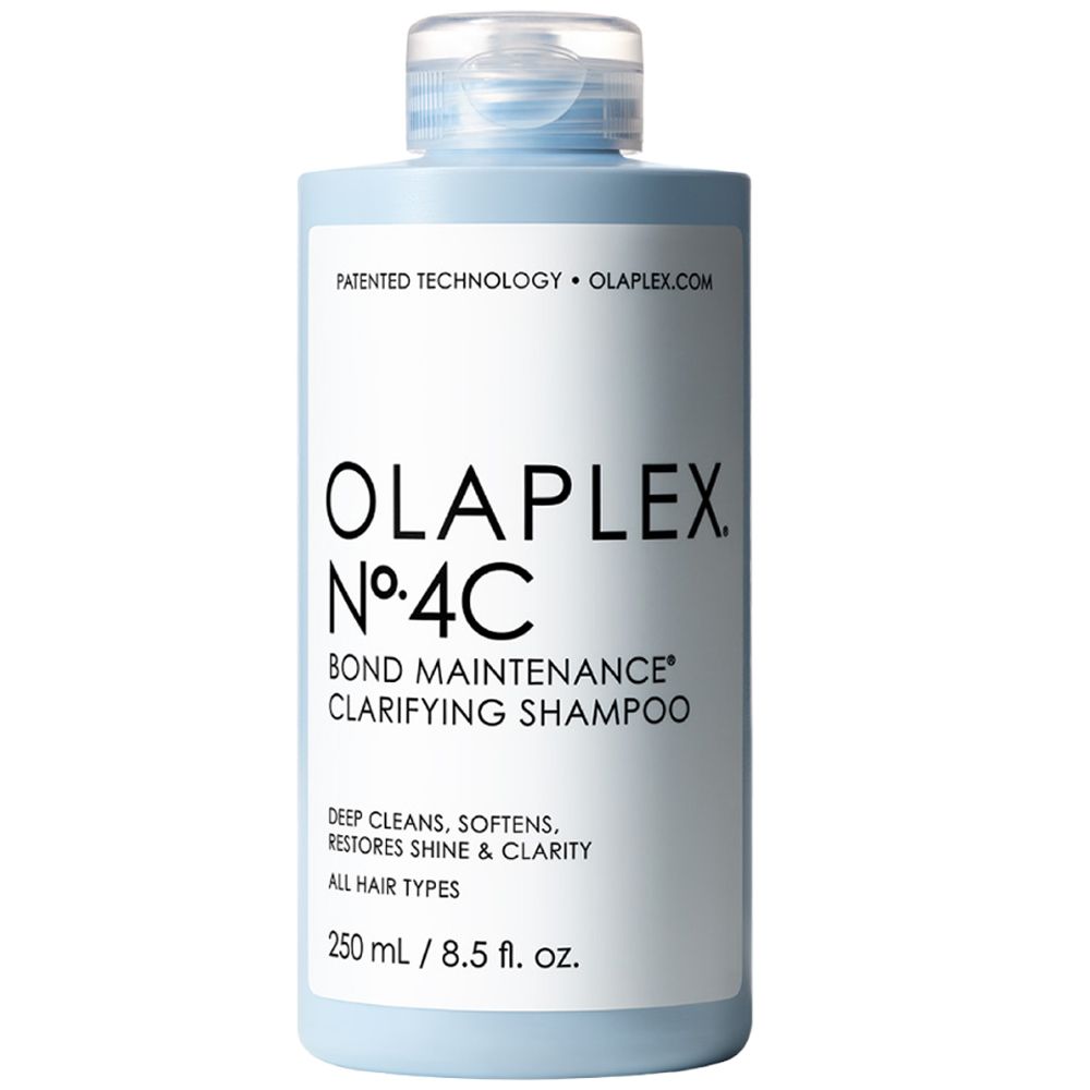 PATENTED TECHNOLOGY OLAPLEX.COMOLAPLEXBOND MAINTENANCE®CLARIFYING SHAMPOODEEP CLEANS SOFTENS,RESTORES SHINE & CLARITYALL HAIR TYPES250 /8.5 . .