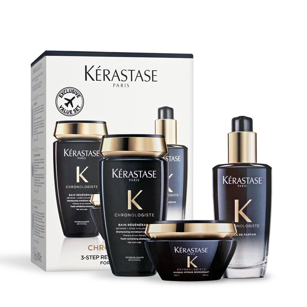 Kerastase 卡詩   黑鑽極萃逆時奢華組(髮油100ml+髮膜200ml+髮浴250ml)-國際航空版