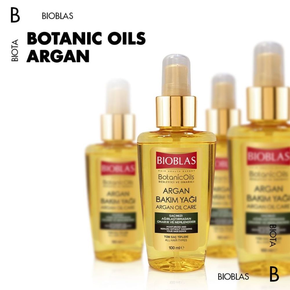 B BIBIOTABOTANIC OILSARGANOBLASBIOBLAS nic Oils VE ONARICIARGAN IARGAN OIL CAREAĞIRLAŞTIRMADANONARIR VE NEMLENDİRİRMOISTURIZES AND WITHOUT WEIGHINGYOUR HAIR DOWN  ALL HAIR TYPES ml BIOBLASBotaARGANBAKIM YAĞBIOTA100BIOBLASB