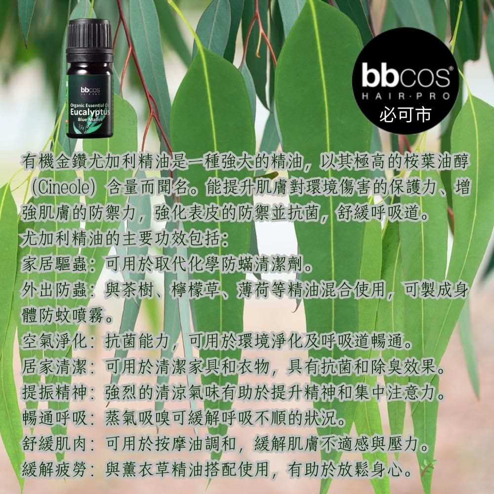 BBCOS 必可市 [義大利]有機金鑽尤加利精油5ml.X5瓶 原木禮盒裝