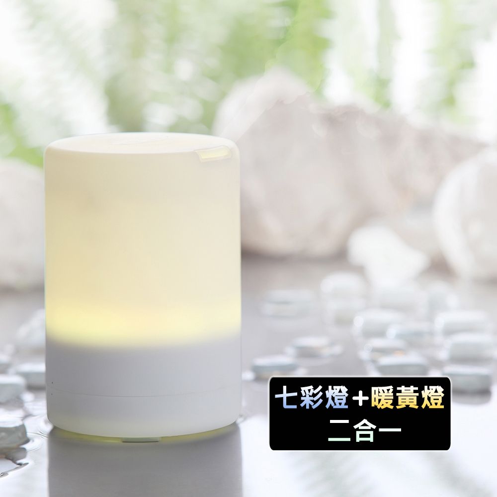 ANDZEN 安得仁 七彩暖黃超音波負離子水氧機(AZ-3600)+台製12格木盒+來自澳洲單方複方精油任選4瓶