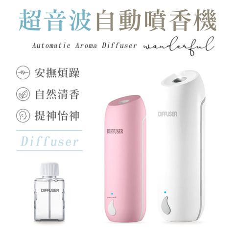 【DIFFUSER】可調節超音波自動噴香機(贈香薰精油1瓶)(無痕壁掛)