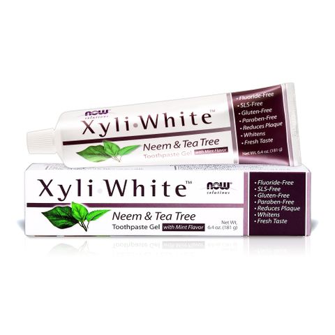 【NOW】苦楝茶樹牙膏(無氟配方)XyliWhite™ Neem &amp; Tea Tree Toothpaste Gel (6.4OZ/181g)
