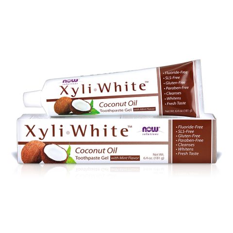 NOW 薄荷椰子油牙膏(無氟配方)XyliWhite Coconut Oil Toothpaste Gel (6.4OZ/181g)