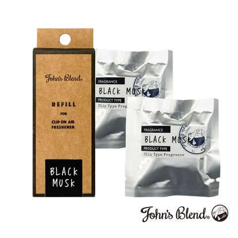 John's Blend 日本Johns Blend夾式擴香盒補充包(2片/盒)(黑麝香BLACK MUSK)