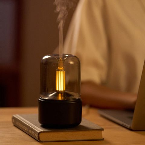 【BeOK】創意燭光香薰加濕器 USB桌面氣氛家用薰香水氧機