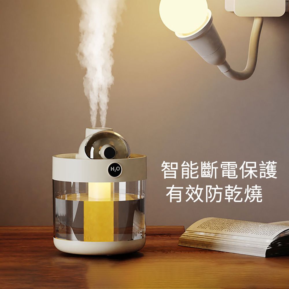 E.Co 3.5L智能雙噴納米水氧機 靜音噴霧加濕器 氛圍夜燈