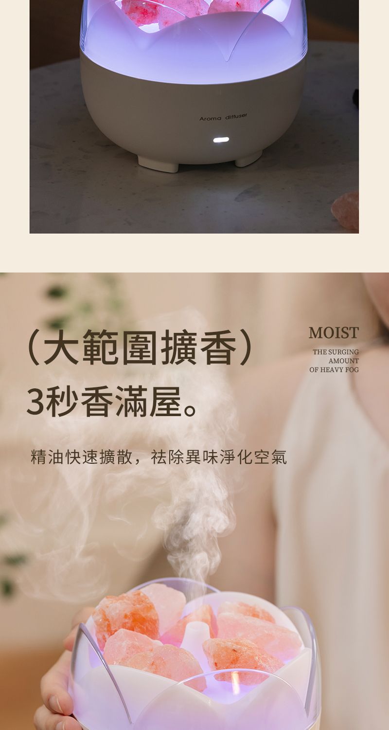 Aroma diffuser(大範圍擴香)3秒香滿屋。精油快速擴散,祛除異味淨化空氣MOISTTHE SURGINGAMOUNTOF HEAVY FOG