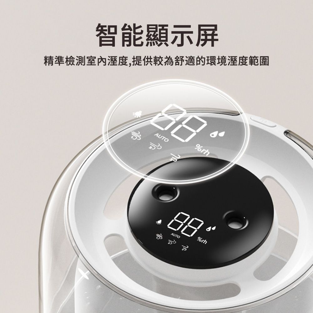  MUAN 智能數顯雙噴霧加濕器 大容量納米霧化水氧機 靜音空氣清淨機（小夜燈 加濕機 霧化機）