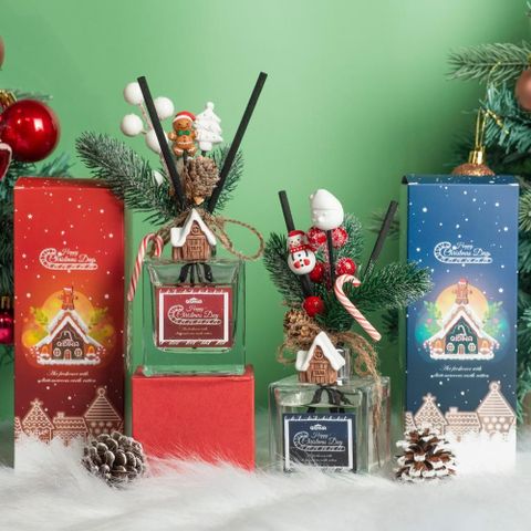 【藻土屋】聖誕糖果雪屋硅藻土香氛擴香瓶-B