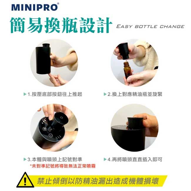 MiniPRO TheONE 智能無線精油霧化香氛機_極夜黑 (香氛機/冷香儀/芳香機/水氧機/擴香儀/無水香氛機/MP-6888)