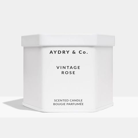 AYDRY & co. 美國  復古玫瑰 VINTAGE ROSE 簡約白色六角錫罐 7.5oz / 212g 香氛蠟燭