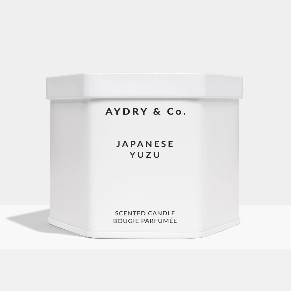 AYDRY & co. 美國  日本柚子 JAPANESE YUZU 簡約白色六角錫罐 7.5oz / 212g 香氛蠟燭