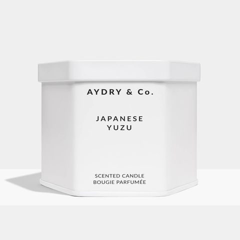 美國 AYDRY &amp; Co. 日本柚子 JAPANESE YUZU 簡約白色六角錫罐 7.5oz / 212g 香氛蠟燭