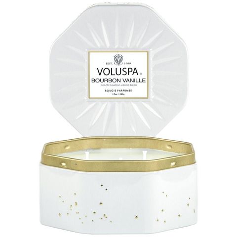 Voluspa 美國原廠正品  波旁香草 八角3芯錫盒香氛蠟燭 BOURBON VANILLE 12oz/340g 華麗年代系列