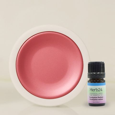 【草本24。Herb24】精油擴香組－粉色（恆溫擴香器＋澳洲尤加利精油５ml）