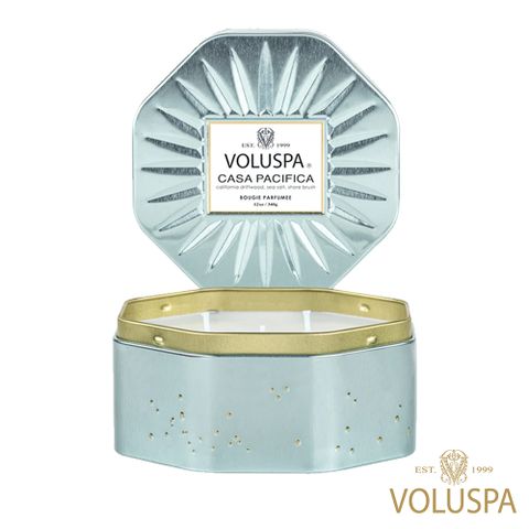 美國 VOLUSPA Japonica日式庭園系列CASA PACIFICA 悠遊太平洋 3芯八角形錫340g 香氛蠟燭